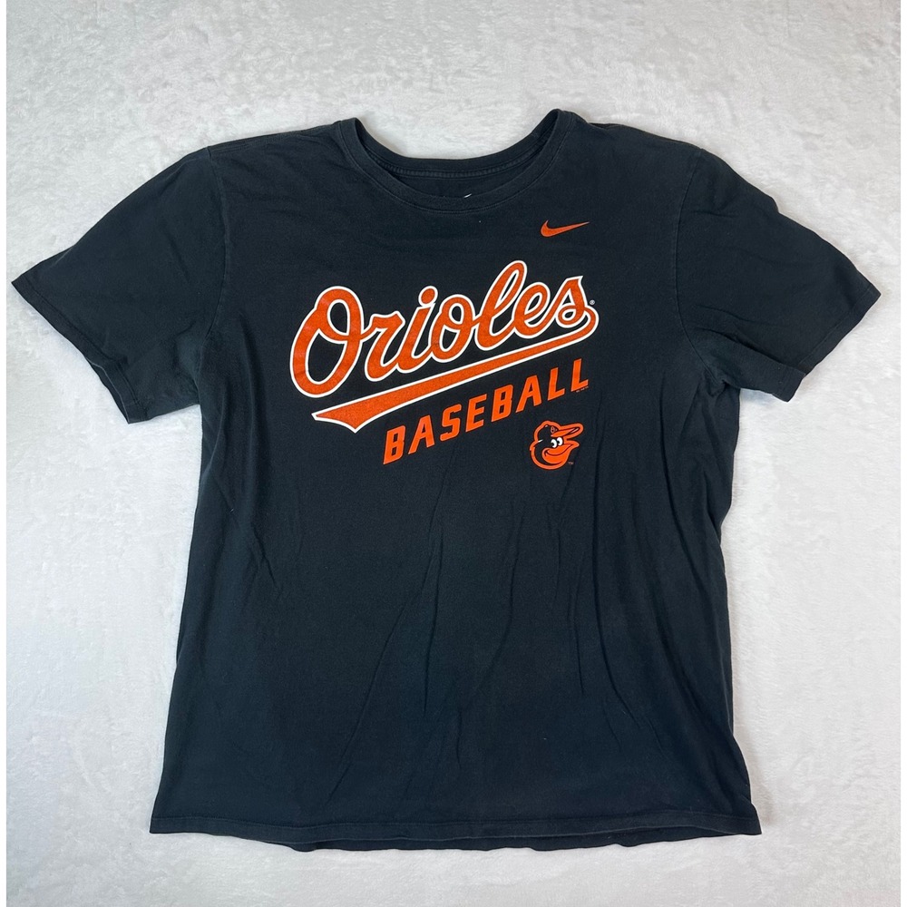 Nike Baltimore Orioles Baseball T-Shirt Mens XL Black Short Sleeve Athletic Cut